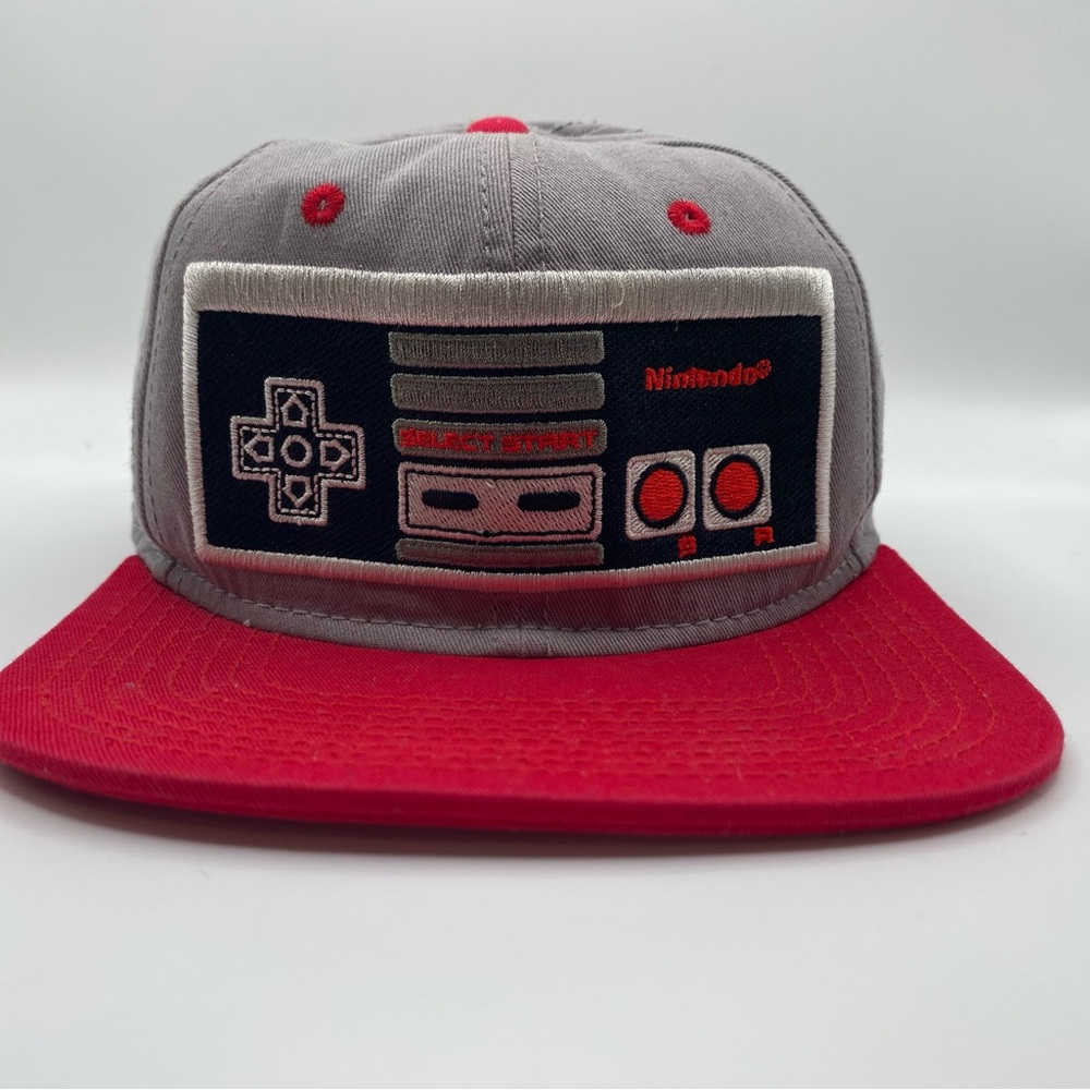 Nintendo Gray and Red Snapback Cap